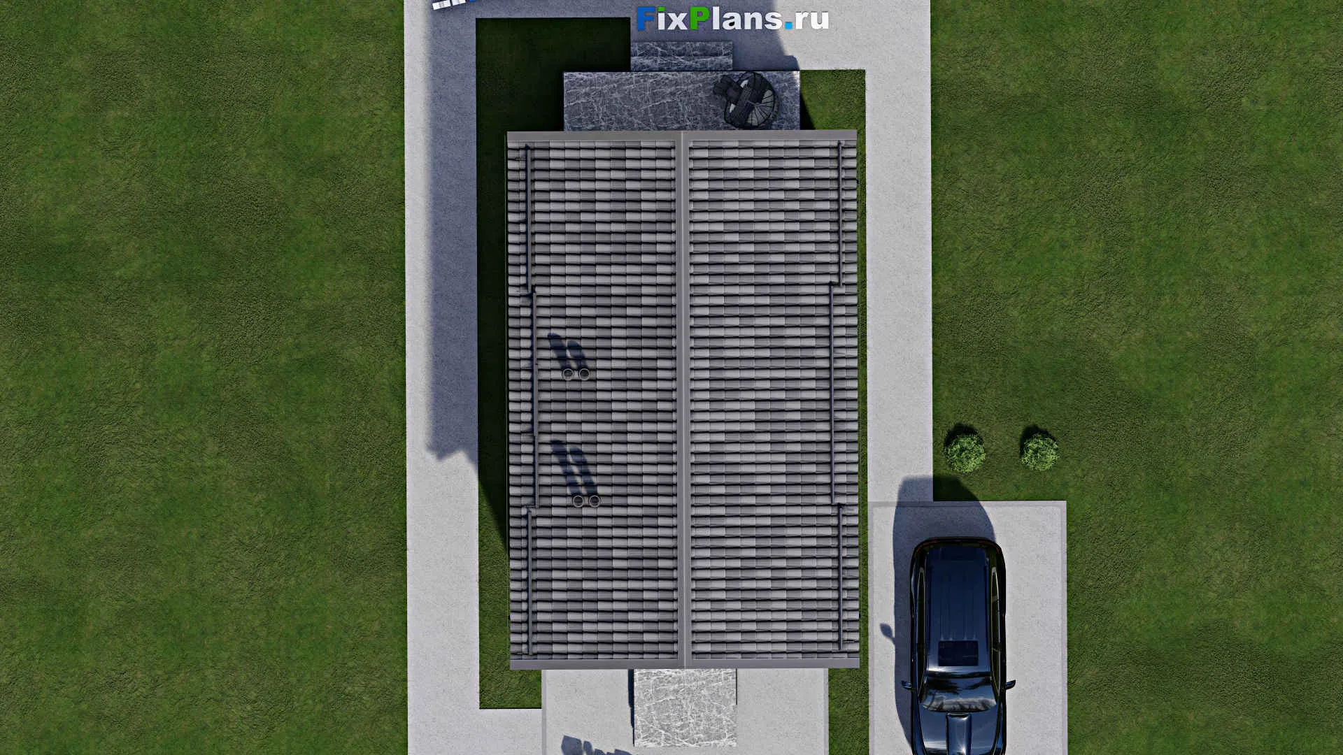 F-12185 - Планы дома с мансардой 6 на 14, площадью 110 м² с террасой и 3 спальнями