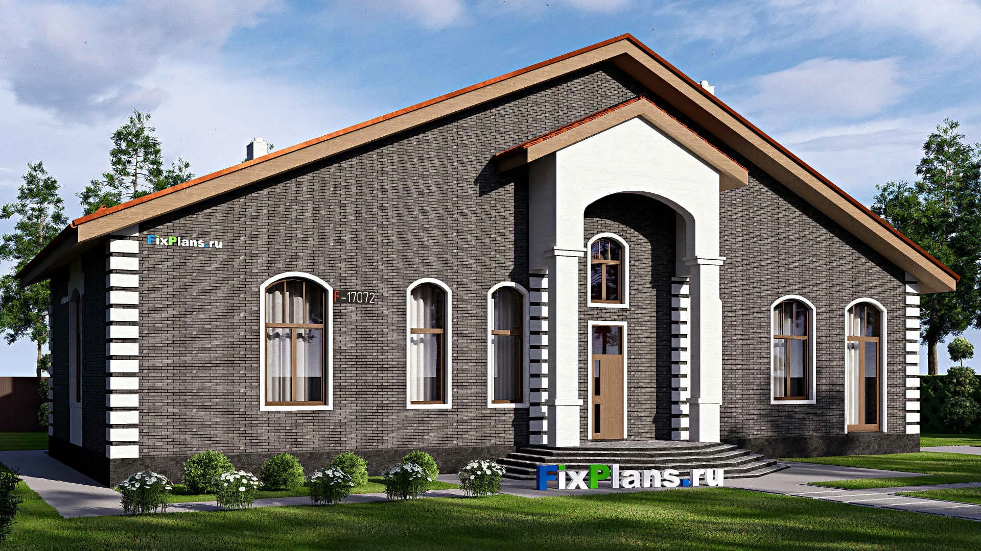 F-17072 - Проект одноэтажного дома 14 на 24, площадью 220 м² с 2 спальнями