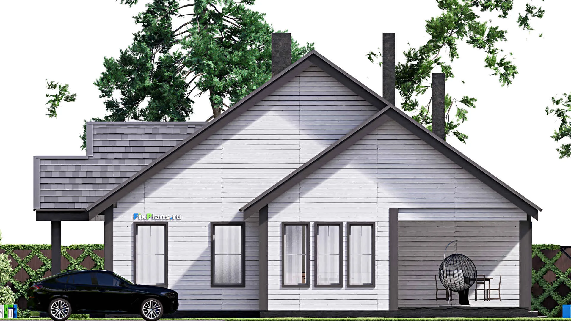 F-16424 - План одноэтажного дома 14 на 16, площадью 160 м² с 2 спальнями