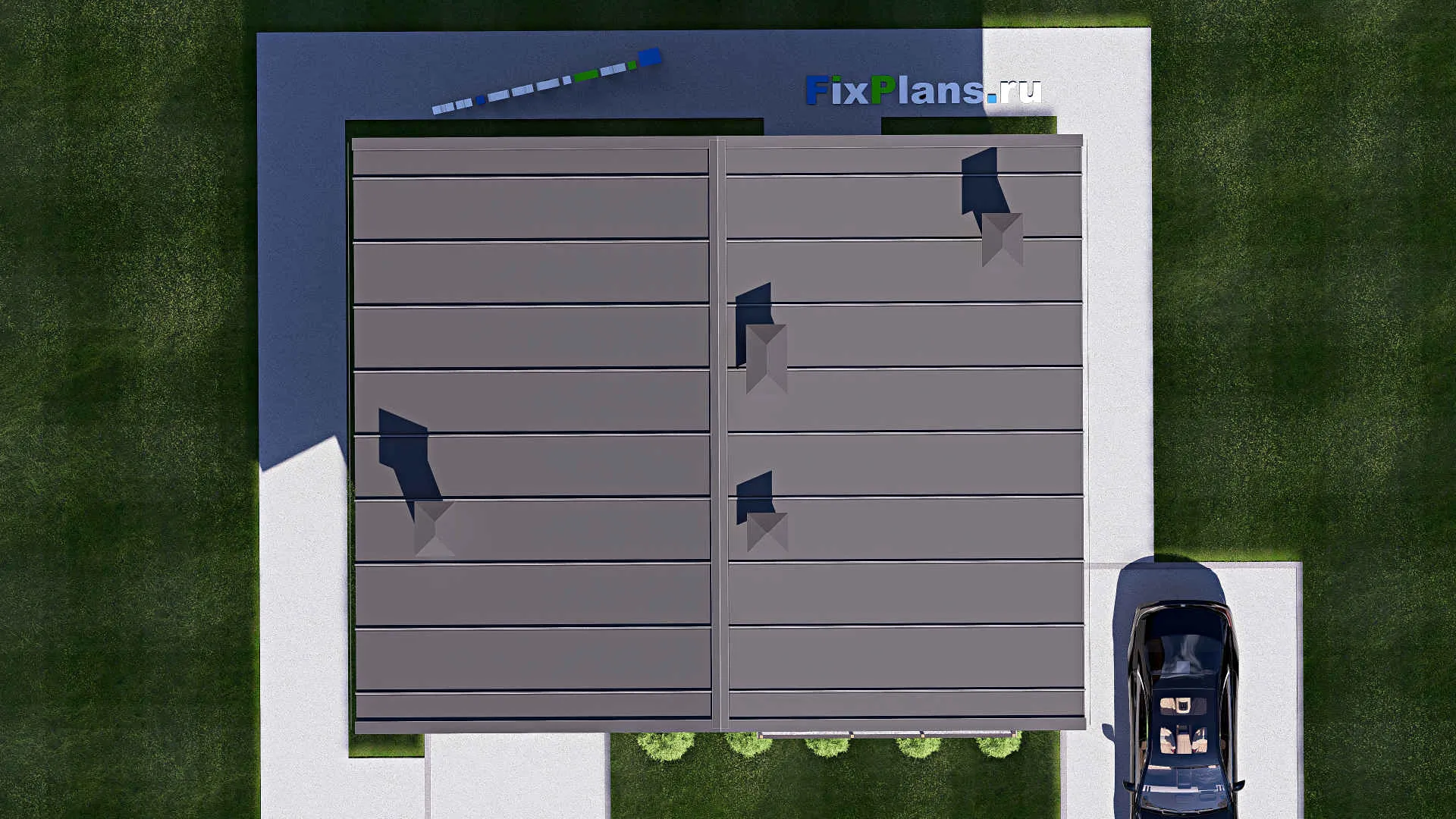 F-17378 - Проект дома с мансардой 9 на 11, площадью 120 м² с балконом и 4 спальнями