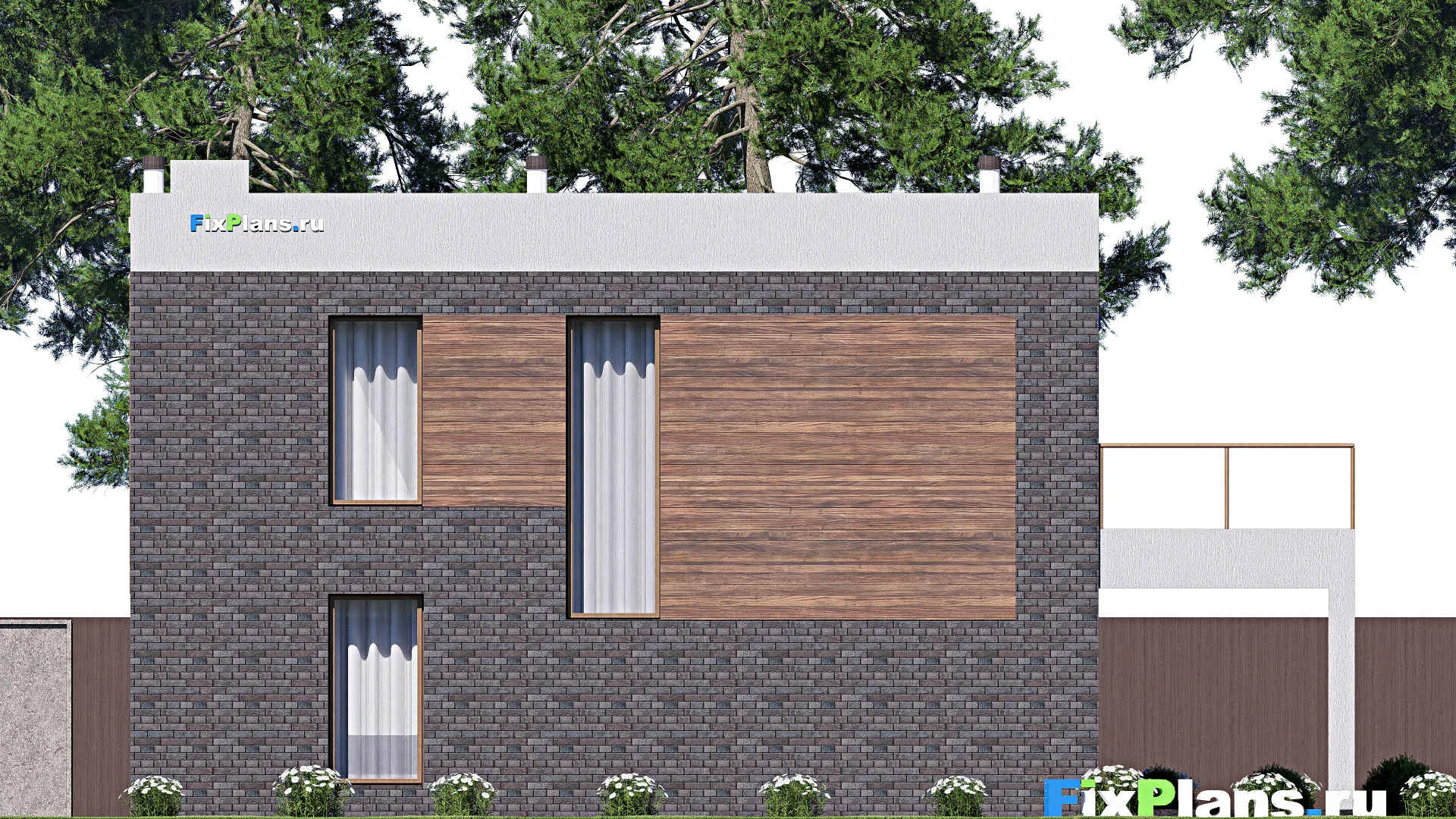 F-18467 - Планы двухэтажного дома 8 на 15, площадью 160 м² с террасой, балконом и 4 спальнями