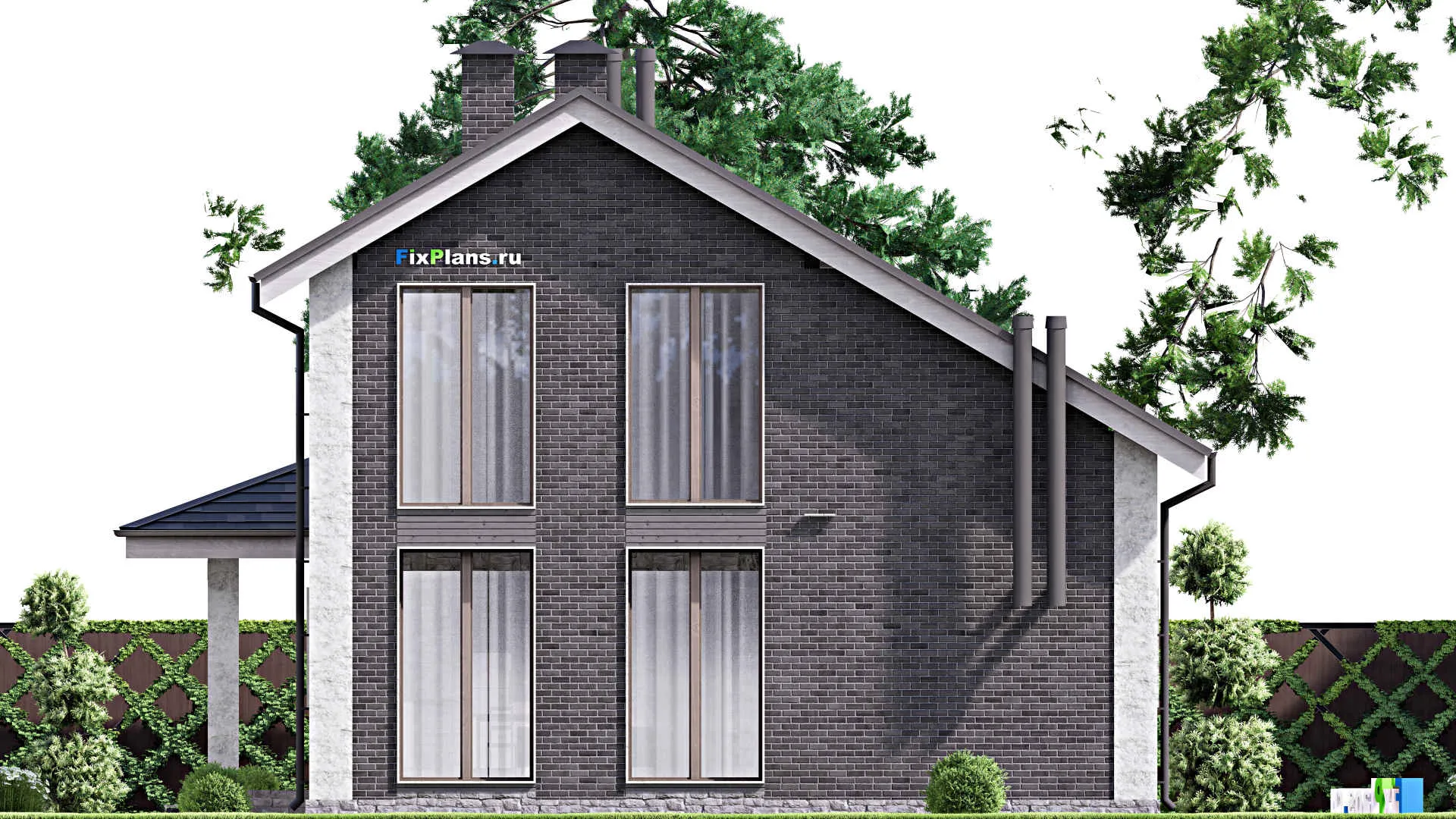 F-14759 - Проект дома с мансардой 12 на 12, площадью 120 м² с 3 спальнями