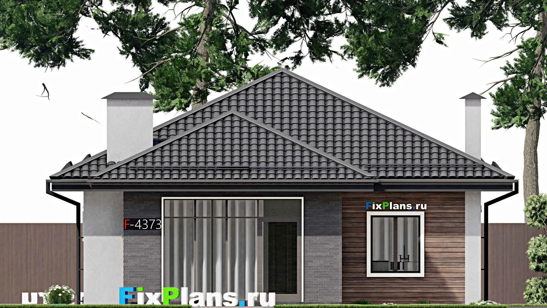 F-4373 - Проект одноэтажного дома 10 на 13, площадью 90 м² с 2 спальнями