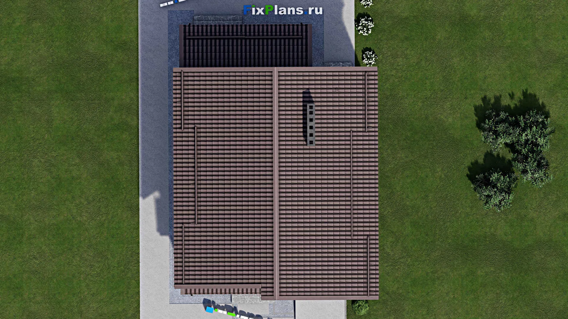 F-2393 - Проект дома с мансардой 10 на 11, площадью 160 м² с террасой, гаражом на 1 машину и 4 спальнями