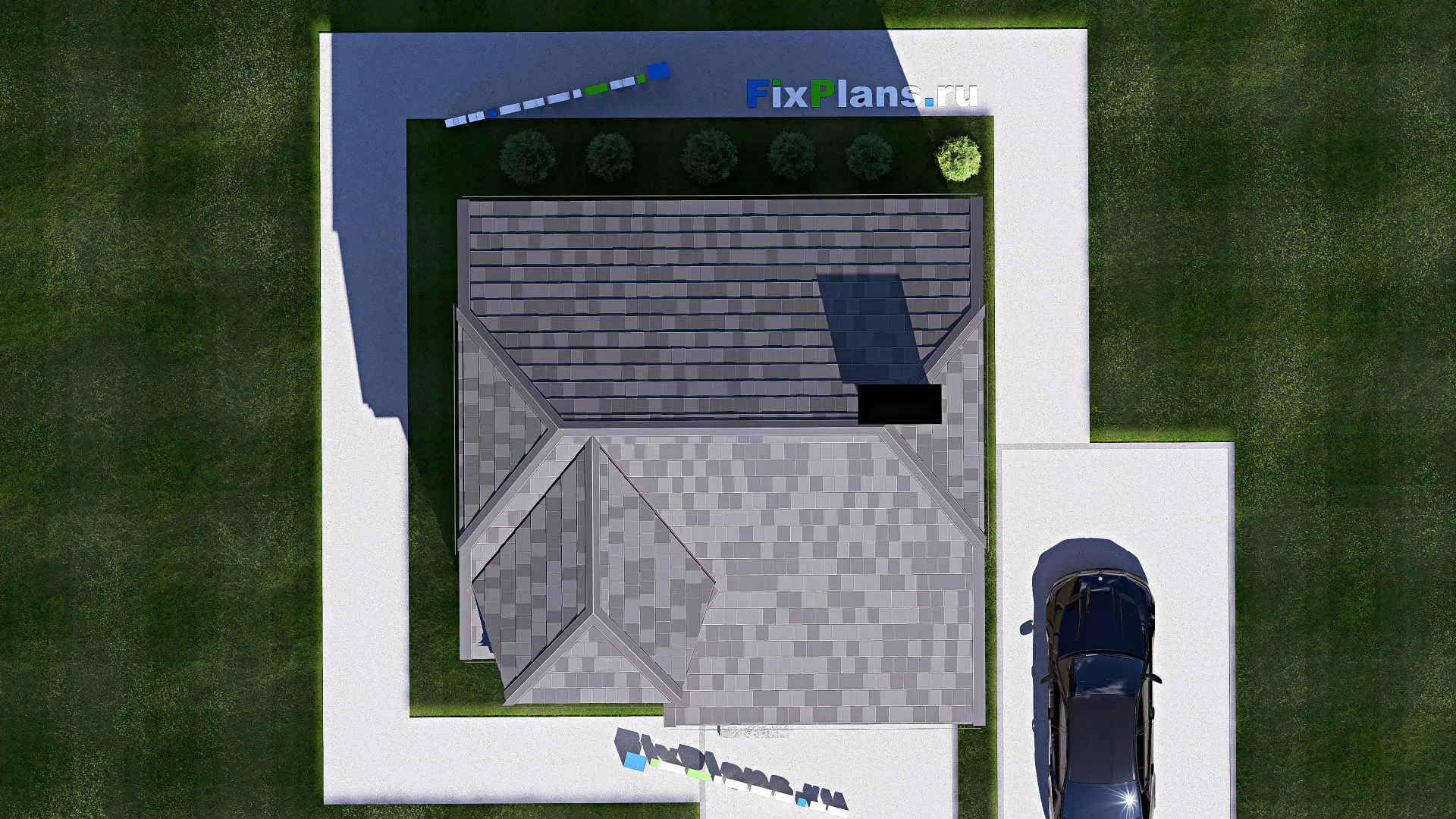 F-17477 - Планы дома с мансардой 9 на 9, площадью 90 м² с 4 спальнями