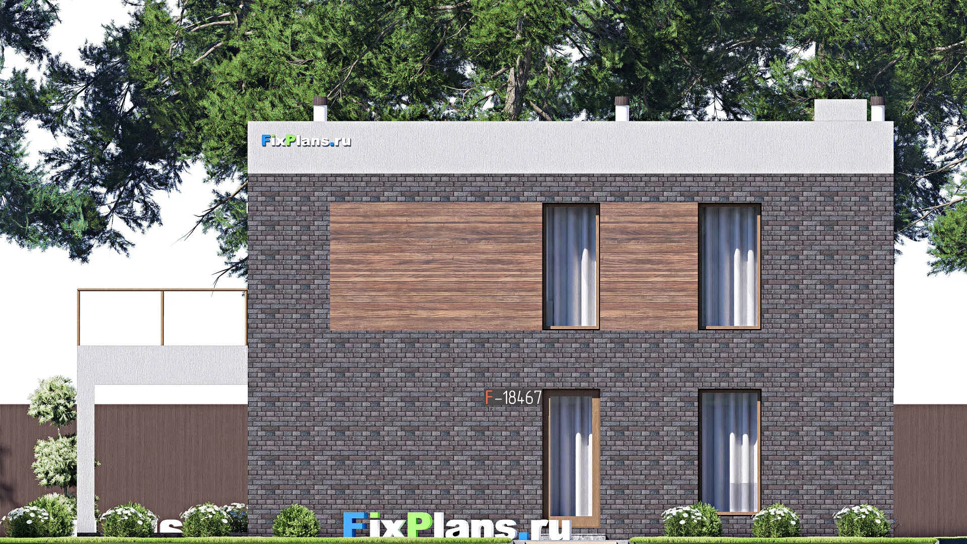 F-18467 - Планы двухэтажного дома 8 на 15, площадью 160 м² с террасой, балконом и 4 спальнями