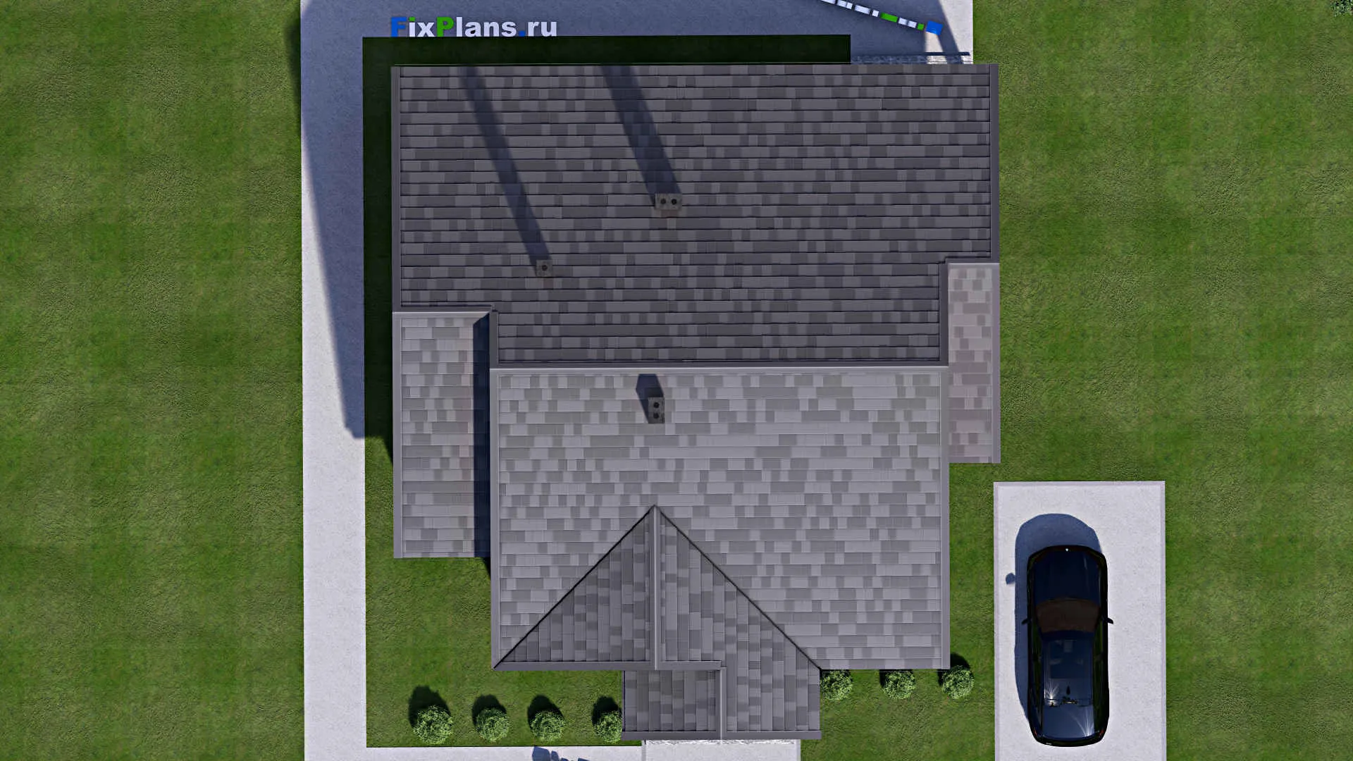 F-16424 - План одноэтажного дома 14 на 16, площадью 160 м² с 2 спальнями