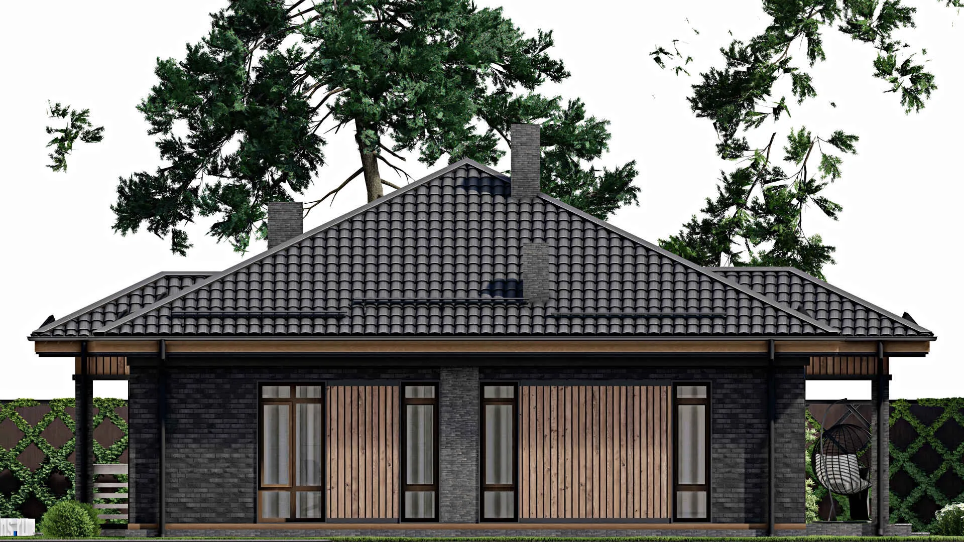 F-2330 - Проект одноэтажного дома 12 на 14, площадью 140 м² с баней и 3 спальнями