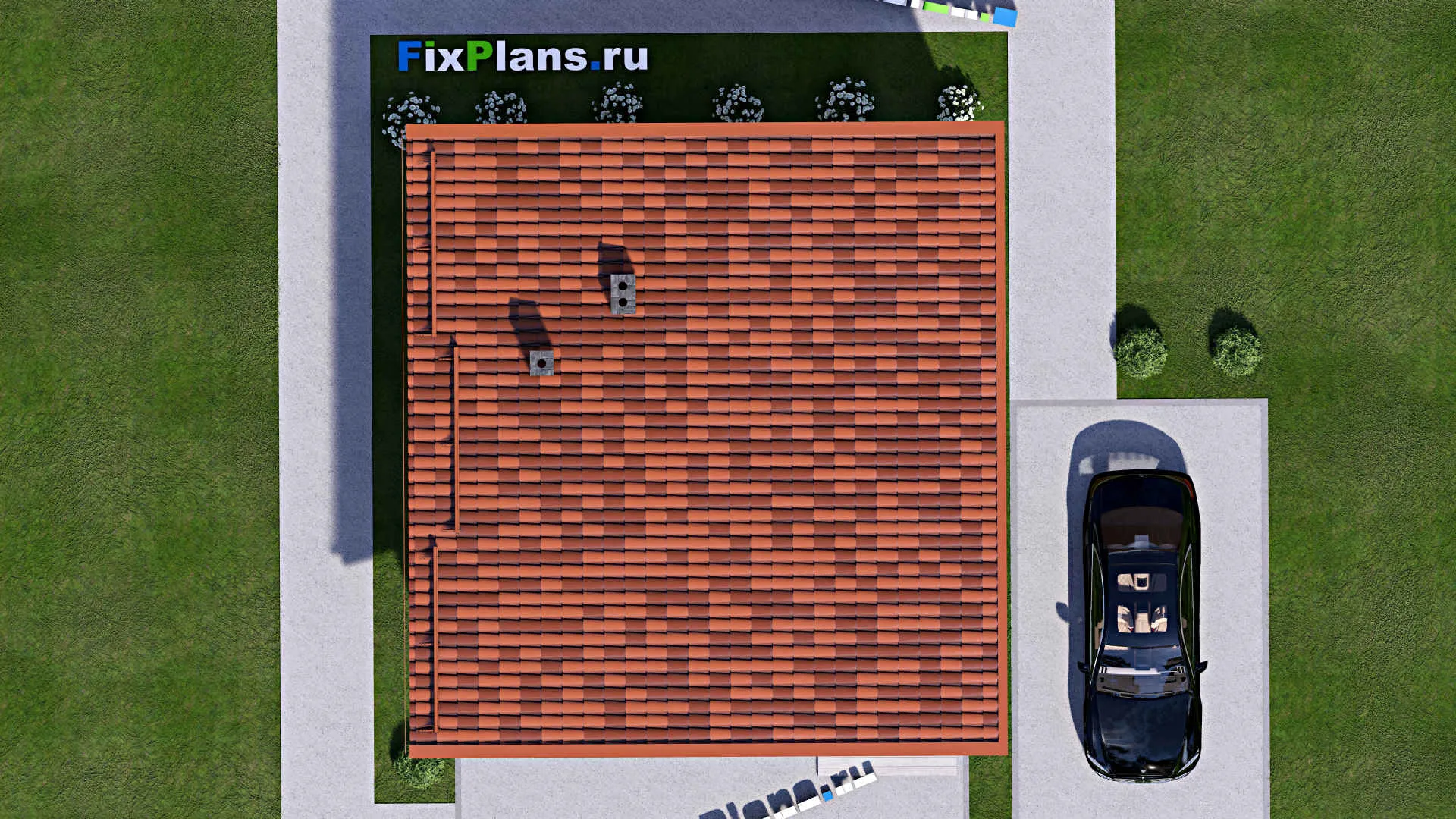 F-15551 - Проект бани 9 на 9, площадью 70 м² с комнатой отдыха, терассой и санузлом