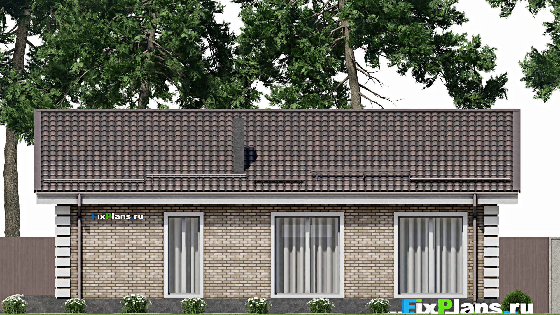 F-5381 - Проект одноэтажного дома 9 на 14, площадью 100 м² с 3 спальнями