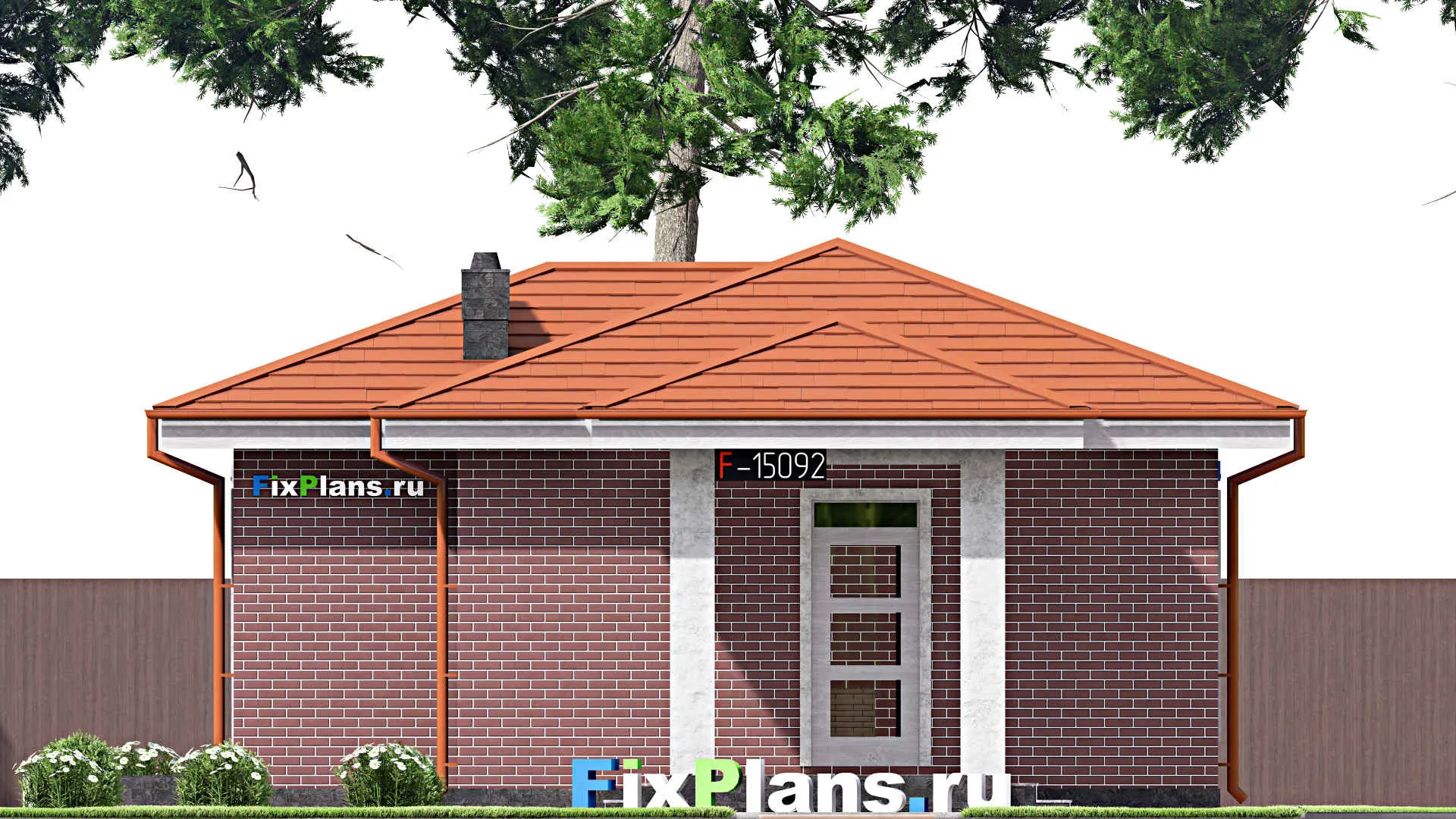 F-15092 - Проект бани 10 на 11, площадью 60 м² с комнатой отдыха и санузлом