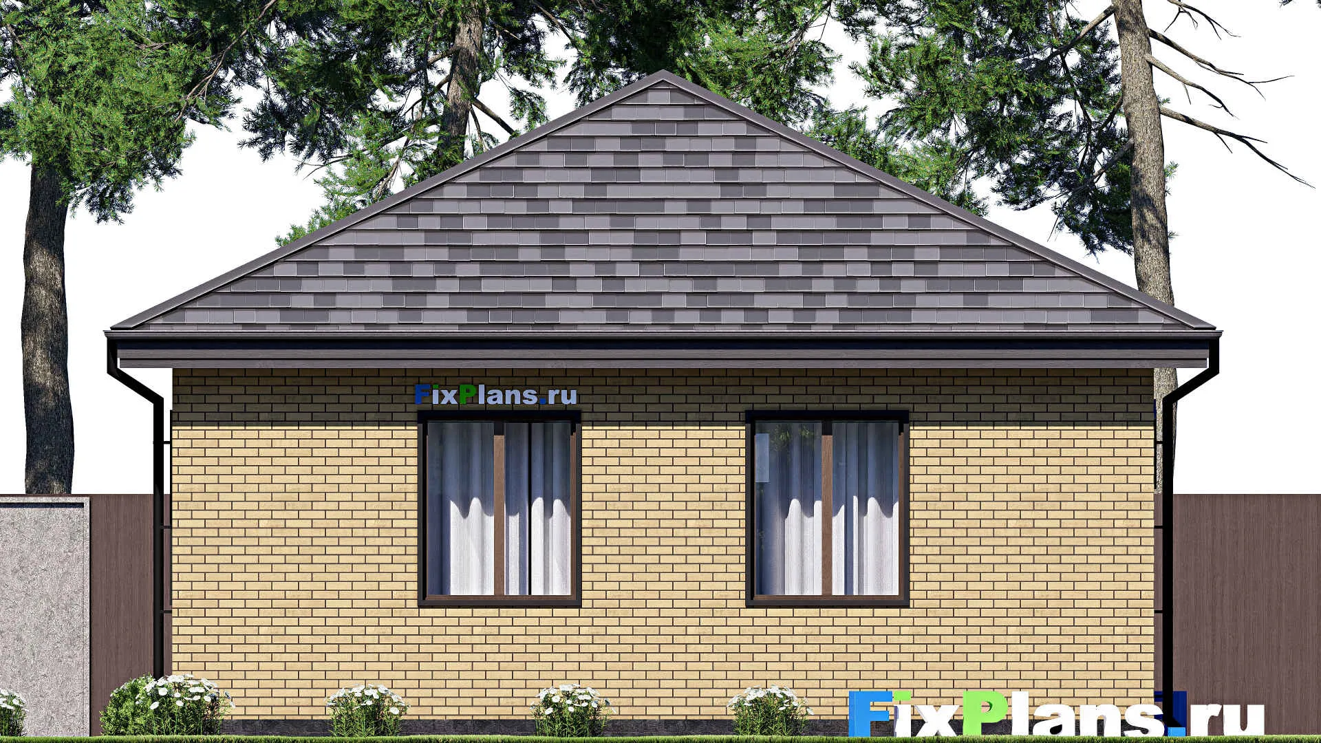 F-18287 - Проект одноэтажного дома 10 на 13, площадью 90 м² с 2 спальнями