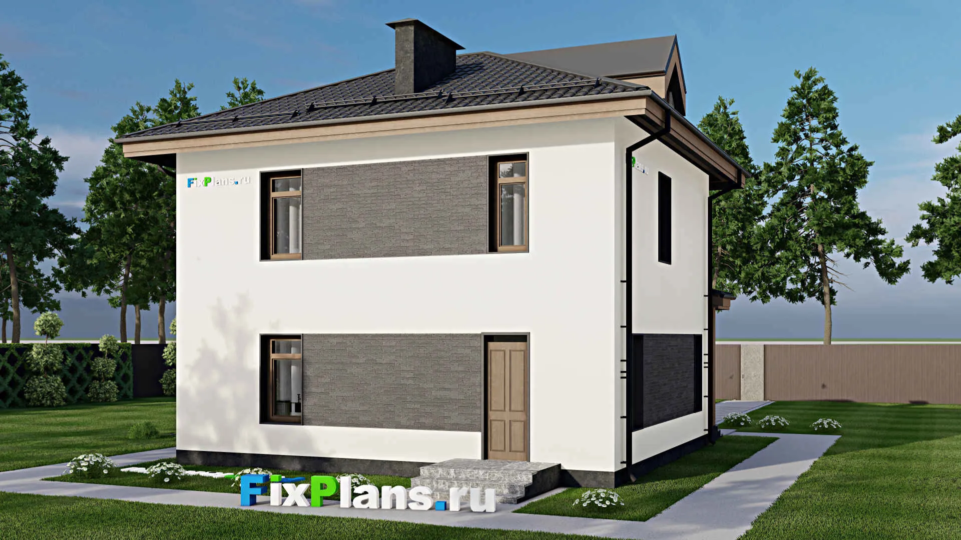 F-5417 - Проект двухэтажного дома 10 на 11, площадью 140 м² с 3 спальнями