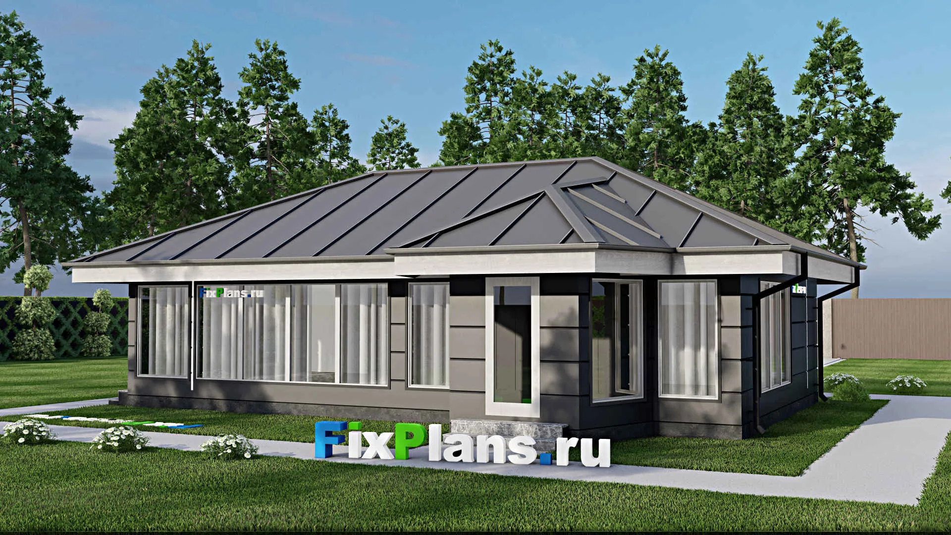 F-11744 - Проект бани 11 на 13, площадью 100 м² с комнатой отдыха и 3 санузлами