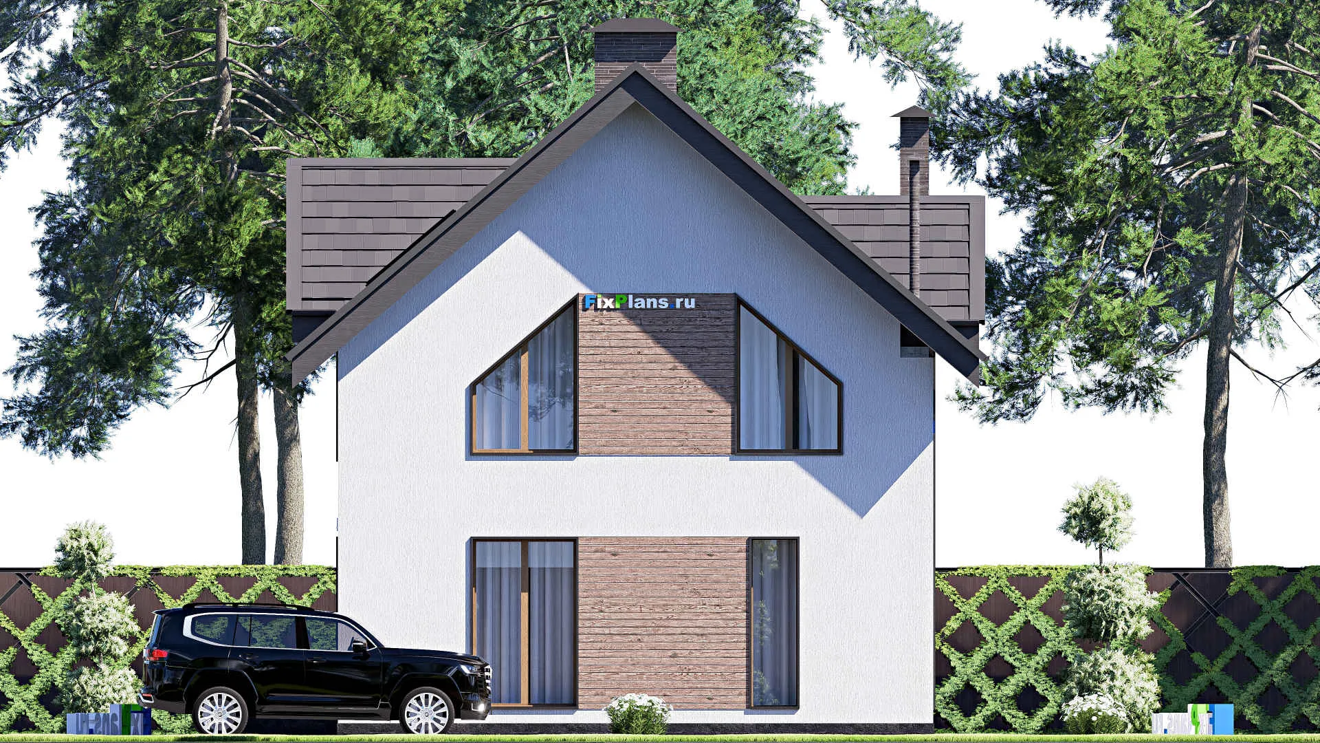 F-19367 - Проект дома с мансардой 10 на 13, площадью 160 м² с 4 спальнями