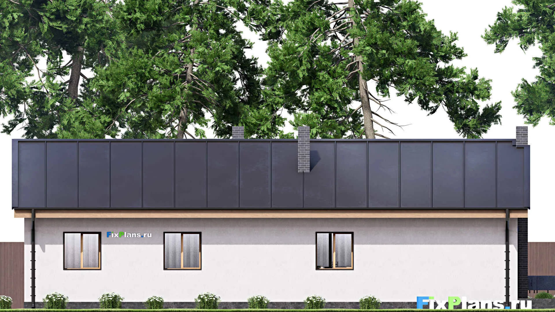 F-15803 - Проект одноэтажного дома 9 на 20, площадью 140 м² с террасой и 4 спальнями