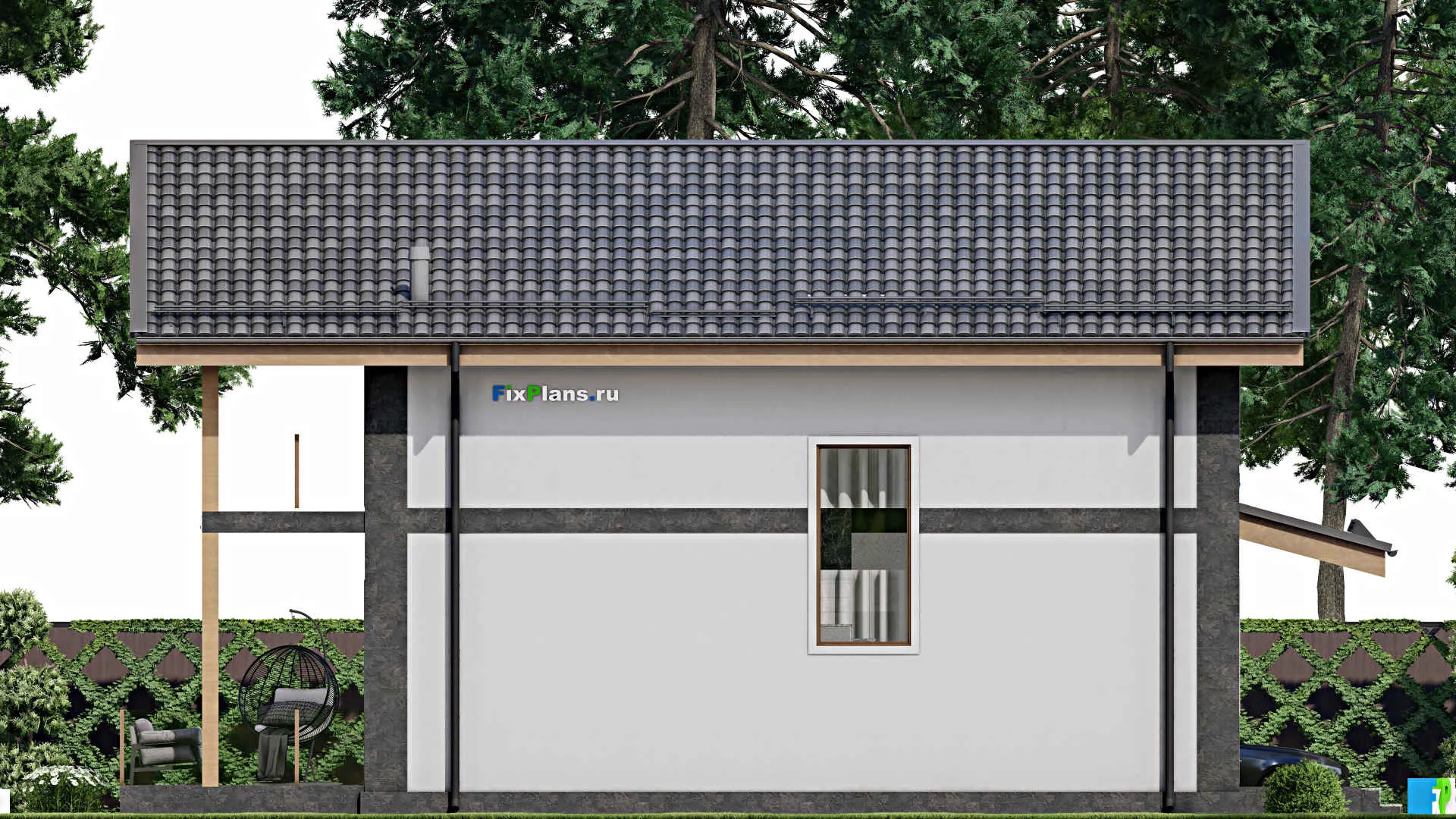 F-8801 - Планы дома с мансардой 11 на 16, площадью 220 м² с террасой, балконом и 5 спальнями