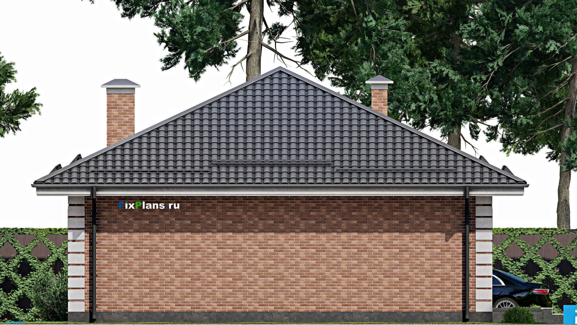 F-4040 - Проект одноэтажного дома 11 на 14, площадью 120 м² с 2 спальнями