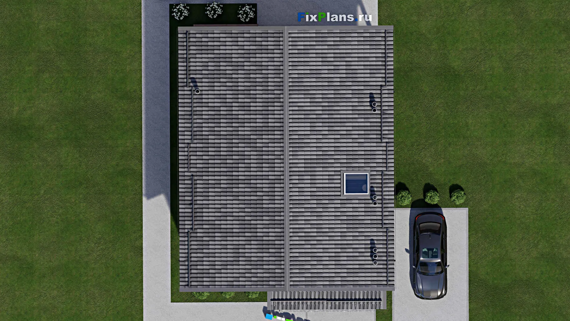 F-8801 - Планы дома с мансардой 11 на 16, площадью 220 м² с террасой, балконом и 5 спальнями