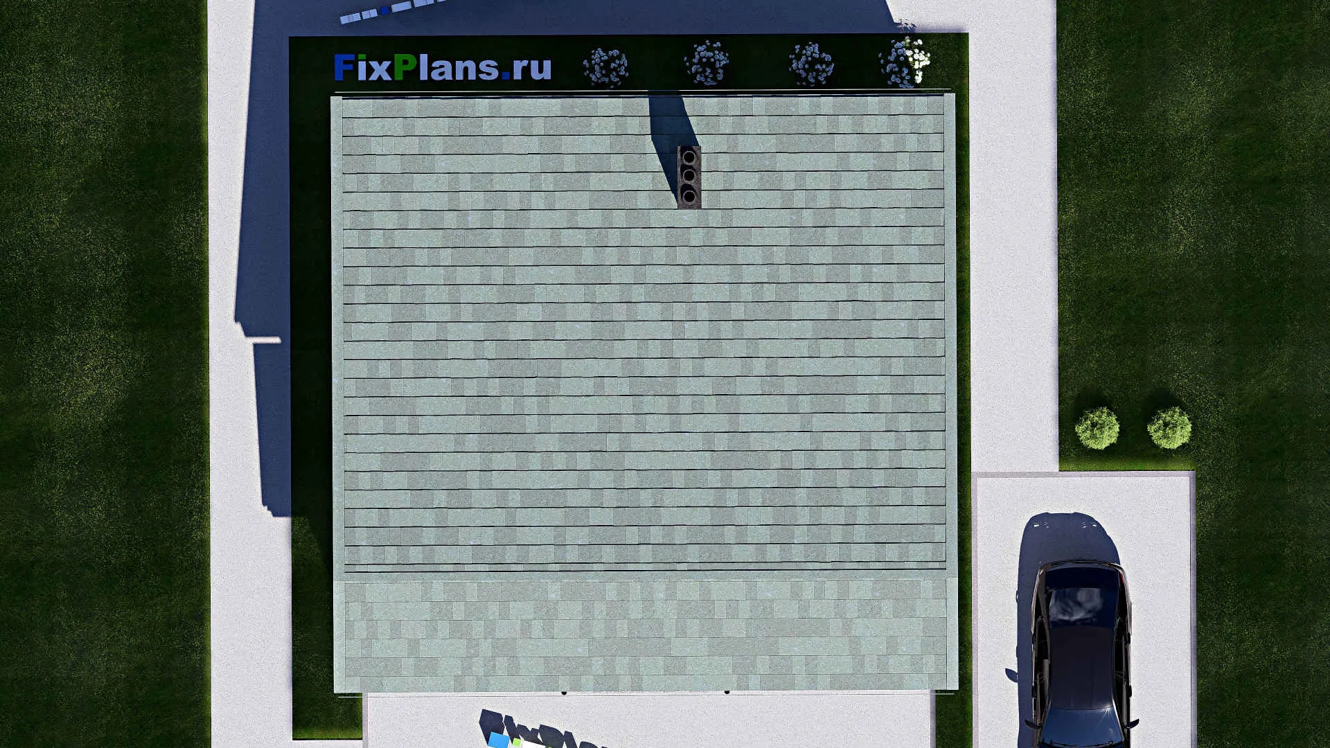 F-17522 - План одноэтажного дома 10 на 11, площадью 90 м² с 1 спальнями