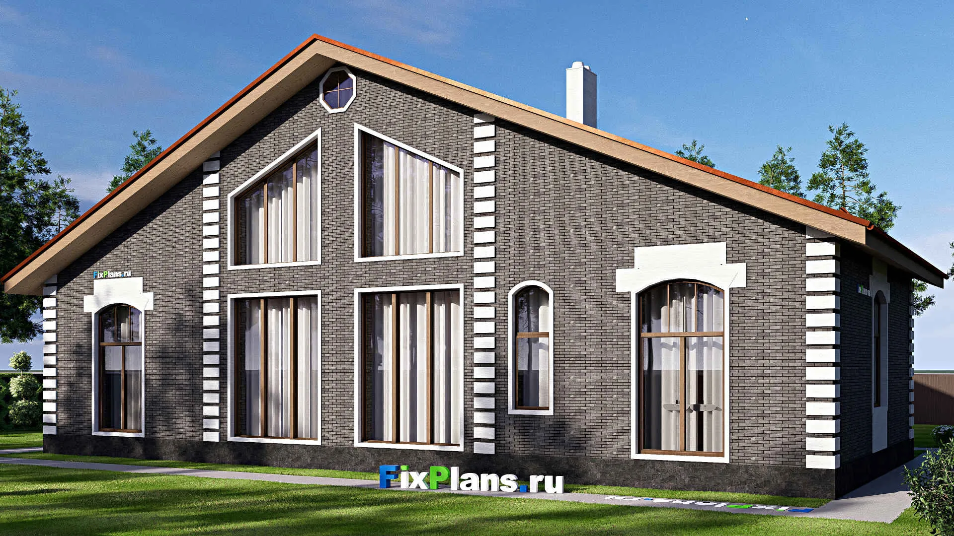 F-17072 - Проект одноэтажного дома 14 на 24, площадью 220 м² с 2 спальнями