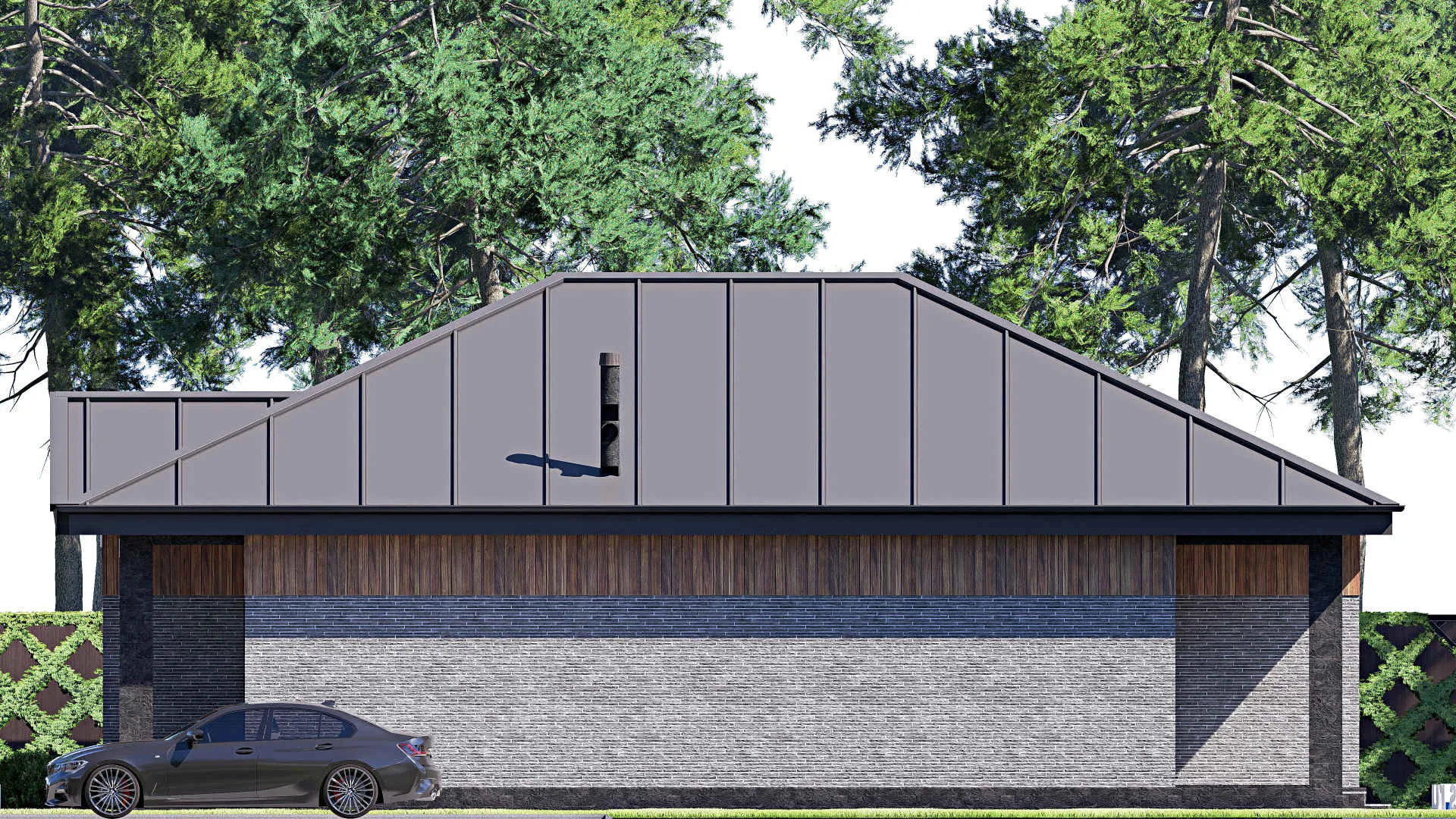 F-19727 - Проект одноэтажного дома 13 на 16, площадью 140 м² с террасой и 3 спальнями