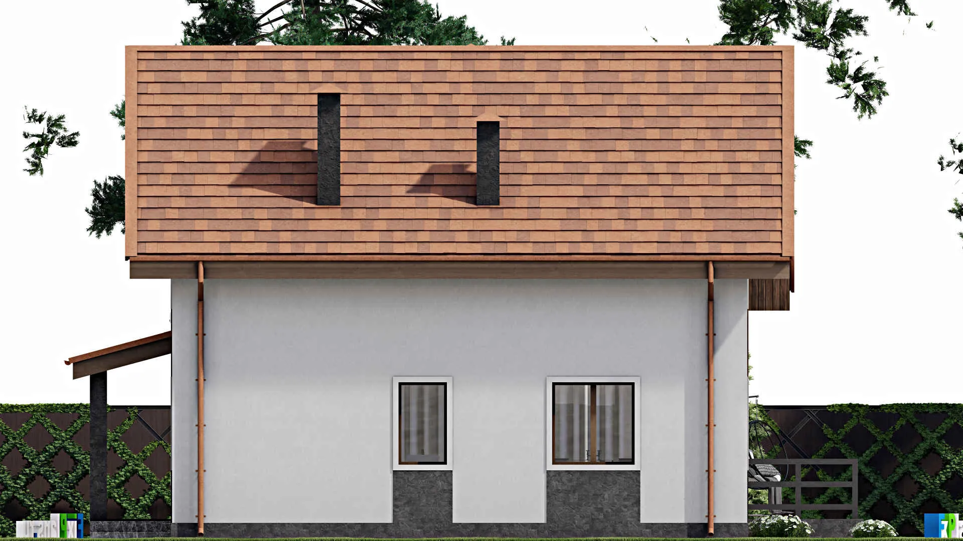 F-10493 - Проект дома с мансардой 10 на 14, площадью 150 м² с 4 спальнями